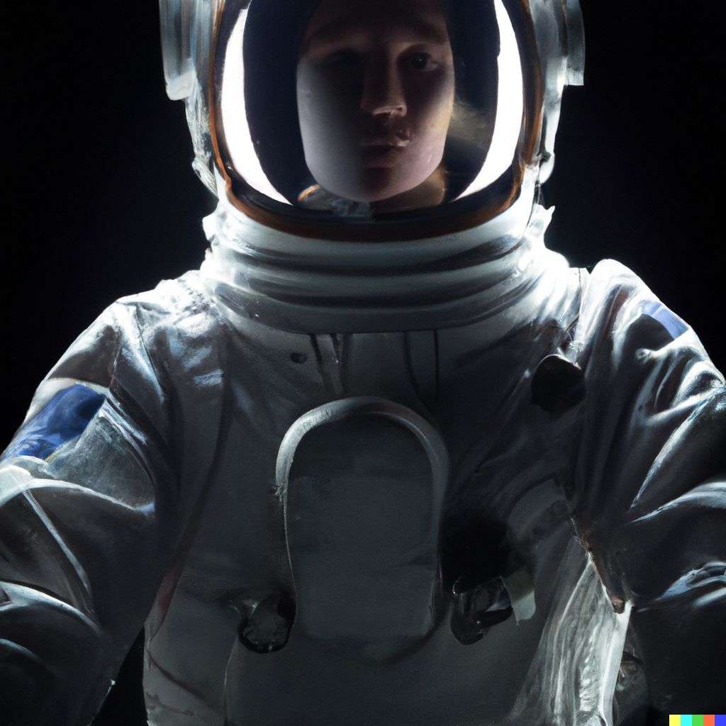 an astronaut, photograph, backlit lighting